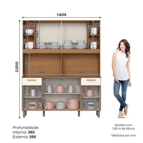 Kit Cozinha B130 06 Portas e 02 Gavetas