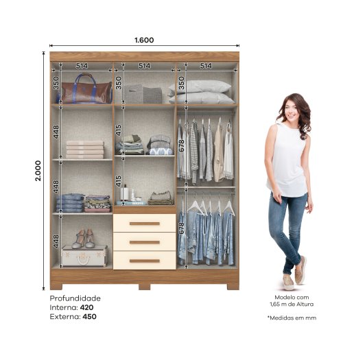 Guarda-roupa B375 06 Portas