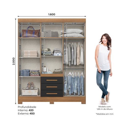 Guarda-roupa B375 06 Portas