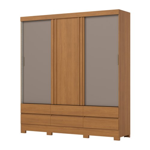 Guarda-roupa B386 03 Portas Deslizantes 06 Gavetas