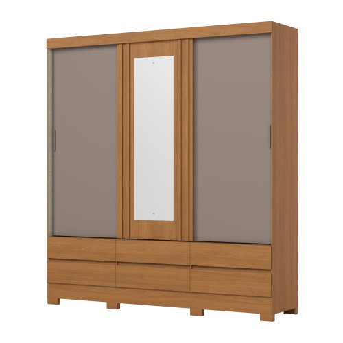 Guarda-roupa B386 03 Portas Deslizantes 06 Gavetas