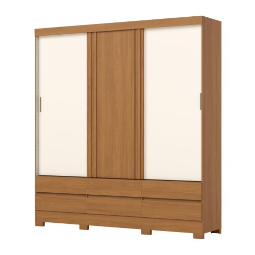 Guarda-roupa B386 03 Portas Deslizantes 06 Gavetas