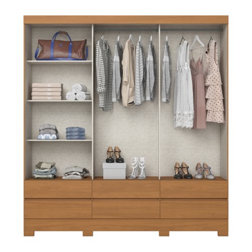 Guarda-roupa B386 03 Portas Deslizantes 06 Gavetas