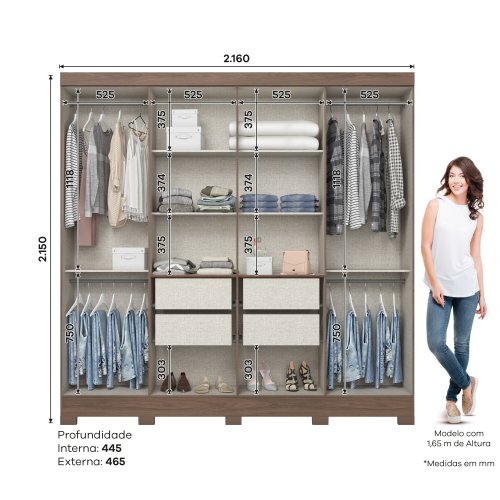 Guarda-roupa B51 08 Portas