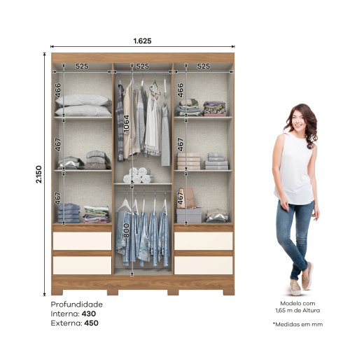 Guarda-roupa B55 03 Portas