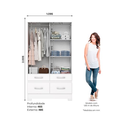 Guarda-roupa BE25 02 Portas Deslizantes