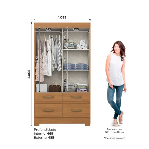 Guarda-roupa BE25 02 Portas Deslizantes